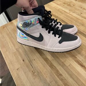 Nike Air Jordan 1 Mid Pink, Black & Holographic